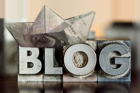 Word "Blog" out of letter-press type.